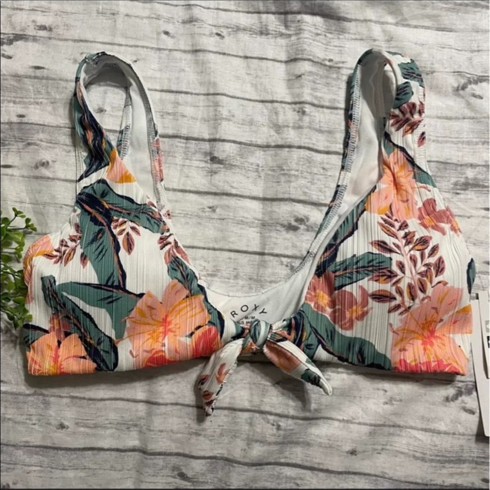 🆕 NWT 2 Pc ROXY Just Shine Elongated Tri Bikini Top+ Bottoms